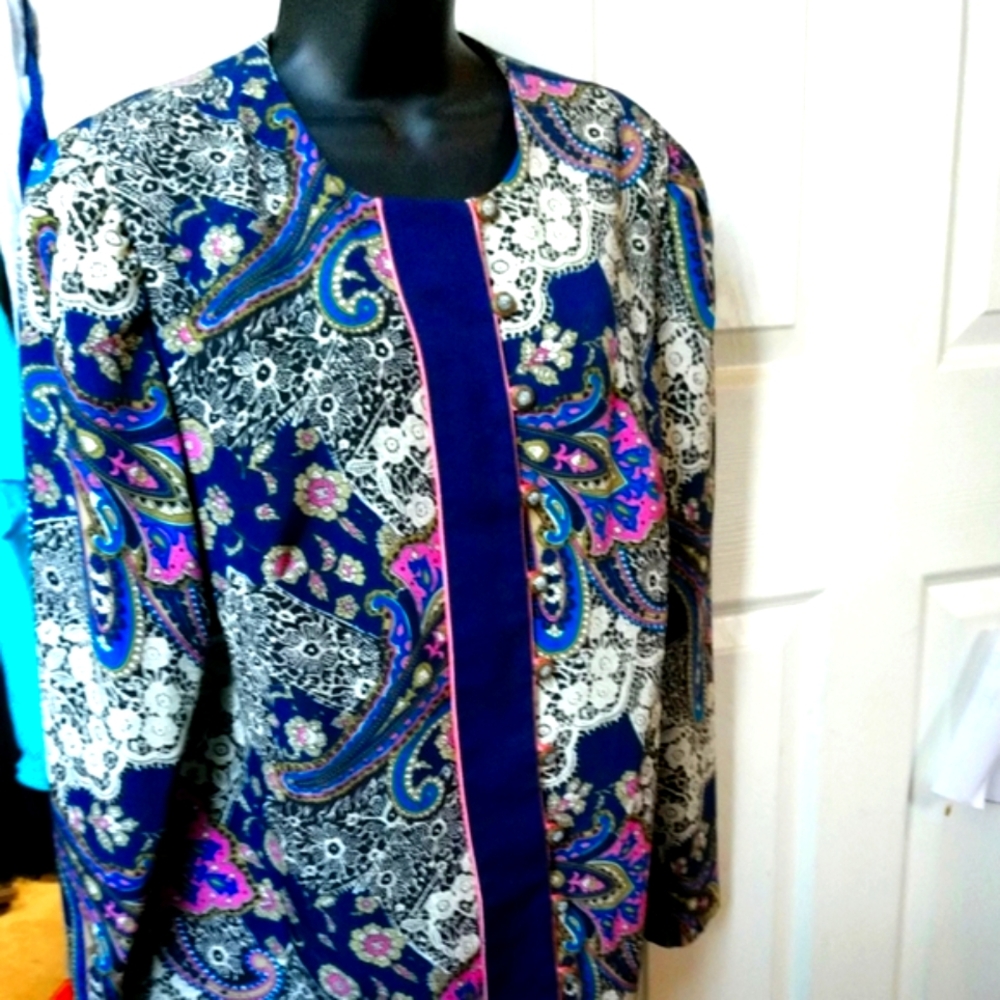 ➡️🌷Vintage Lady Carol Of New York Size 16 Fancy Formal Blouse Imported Fab EUC